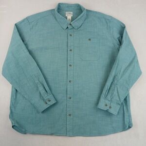 LL Bean XXL Mens Shirt Chambray 27x29 Heavyweight Button Down Long Sleeve